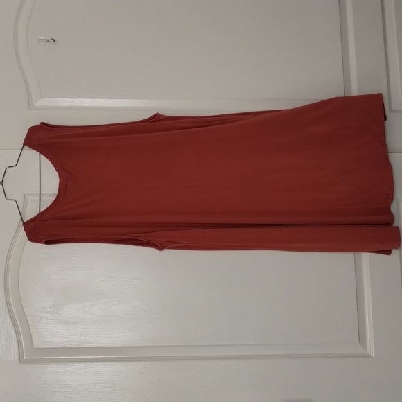 Ava & Liv mauve T-shirt rayon jersey dress sleeveless stretch and flowy size 4X - Picture 4 of 8